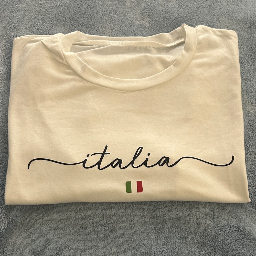 White Italia Graphic T-Shirt Size L